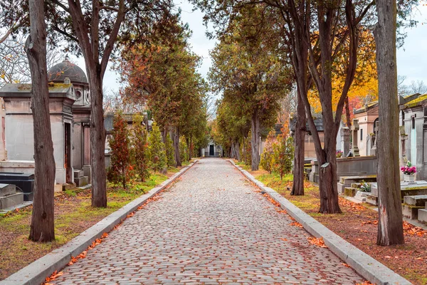 Parigi Francia Novembre 2019 Veduta Sul Vicolo Autunnale Del Cimitero — Foto Stock