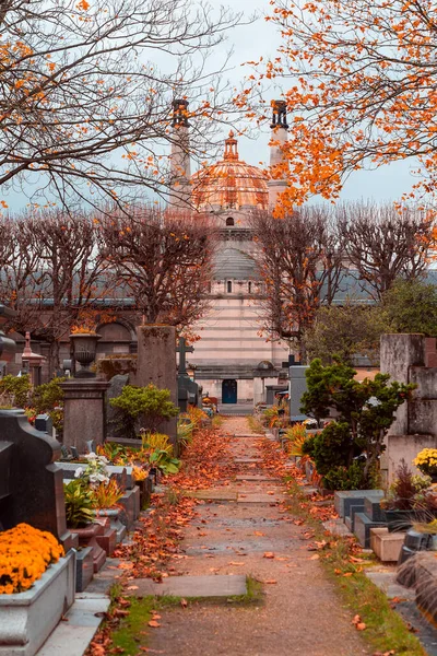 Париж Франция Ноября 2019 Года Вид Осень Самого Известного Кладбища — стоковое фото