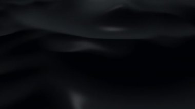 Yansımaları olan karanlık bir yüzey. Pürüzsüz bir kara dalga arka planı. Bulanık ipek dalgalar animasyon döngüsü. Asgari yumuşak gri pullu dalgalar akar. 4k UHD