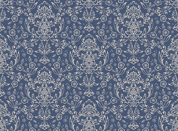 Damas sans couture embosser motif arrière-plan. Vecteur classique luxe vieux damas ornement, royale victorienne texture sans couture pour papiers peints, textile, emballage. Modèle baroque floral exquis vintage. — Image vectorielle