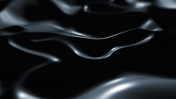 Dark surface with reflections. Smooth minimal black waves background. Blurry silk waves animation loop. Minimal soft grayscale ripples flow. 4k UHD — Stock Video