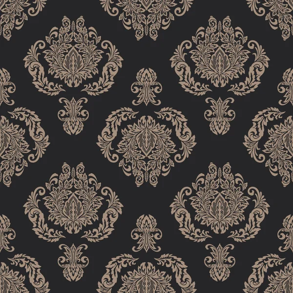 Damasco sin costuras patrón de relieve fondo. Vector clásico de lujo antiguo adorno de damasco, textura real victoriana sin costuras para fondos de pantalla, textil, envoltura. Plantilla barroca floral exquisita Vintage . — Archivo Imágenes Vectoriales