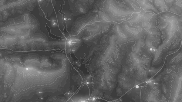 Terrain Big Data Visualisierung. Futuristische Karteninfografik. Komplexe topographische Daten grafische Visualisierung. Abstrakte Daten auf Höhendiagramm. Monochromes geografisches Datenbild. — Stockvektor