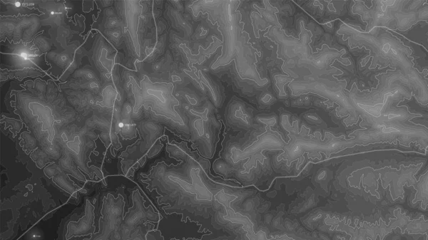 Terrain Big Data Visualisierung. Futuristische Karteninfografik. Komplexe topographische Daten grafische Visualisierung. Abstrakte Daten auf Höhendiagramm. Monochromes geografisches Datenbild. — Stockvektor