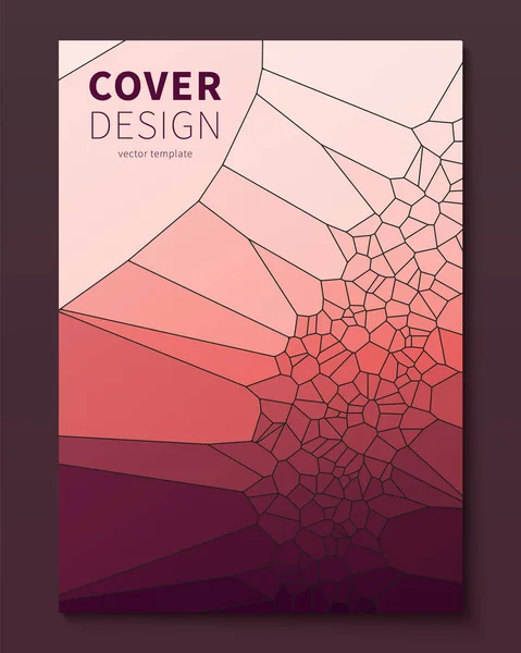 Minimal voronoi täcker design. Geometriska glas kluster med lutning färg. Cool trendig abstrakt bakgrund för banne, affisch, flyer etc. Vektormall — Stock vektor