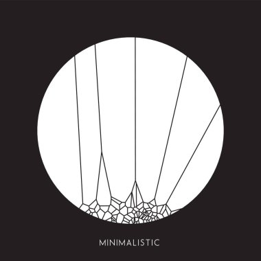 Minimum voronoi daire kapağı tasarımını kırdı. Geometrik cam kümeleri. Pankart, poster, el ilanı vs. için havalı ve soyut bir zemin. Vektör minimalist şablonu