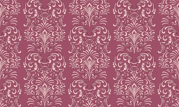 Damask bezszwowy element wzorca. Wektor klasyczny luksus staromodny ozdoba damask, królewski wiktoriański bezszwowe tekstury tapety, tkaniny, opakowanie. Vintage wykwintne kwiatowy wzór barokowy. — Wektor stockowy