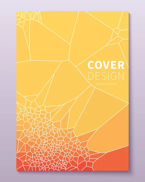 El mínimo voronoi cubre el diseño. Clústeres geométricos de vidrio con color degradado. Fondo abstracto de moda fresco para banne, cartel, volante, etc. Plantilla vectorial — Archivo Imágenes Vectoriales