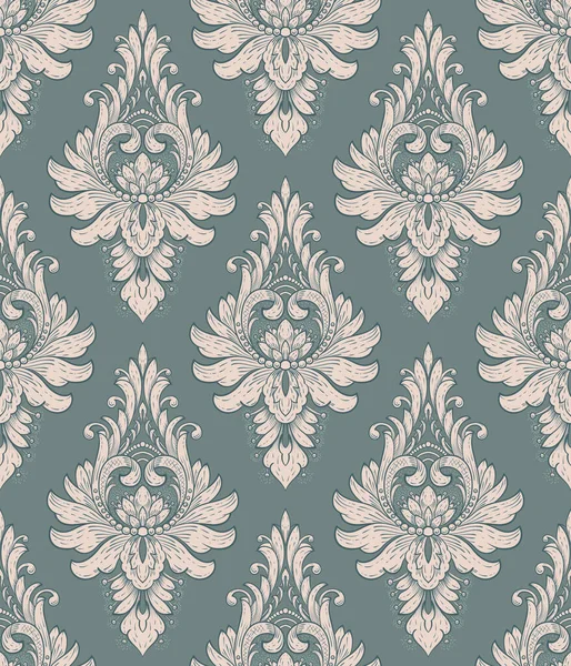 Damast nahtloses Musterelement. Vector klassischen Luxus altmodischen Damast Ornament, königliche viktorianische nahtlose Textur für Tapeten, Textilien, Verpackung. Vintage exquisite florale Barockvorlage. — Stockvektor