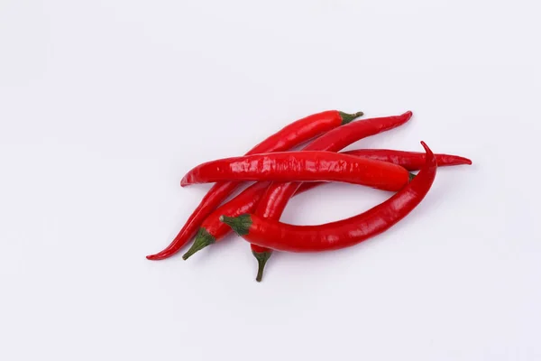 Chilli Pepř Izolované Bílém Pozadí Chili Hot Pepper Stříhání Cesta — Stock fotografie