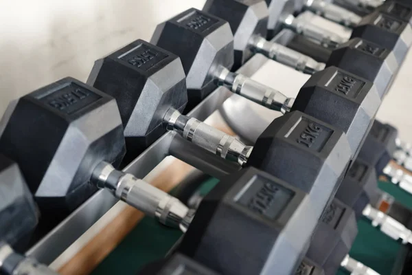 Row Dumbbells View Perspective — Stock Photo, Image