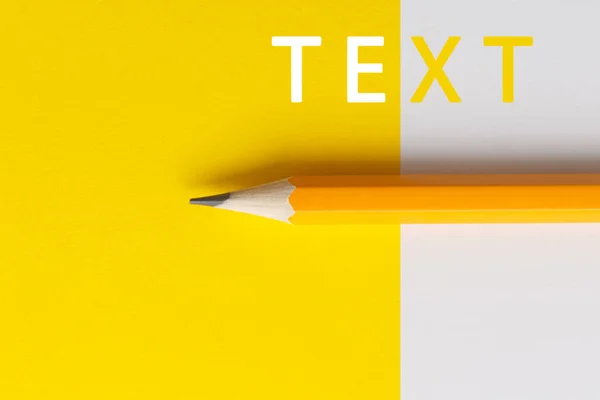 Eine Interaktive Foto Komposition Aus Orangefarbenem Bleistift Und Raum Für — Stockfoto