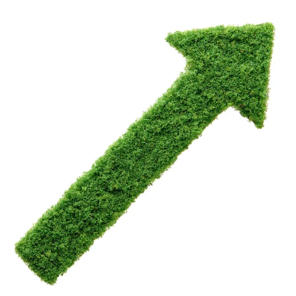 分離された緑の草エコ矢印 — ストック写真