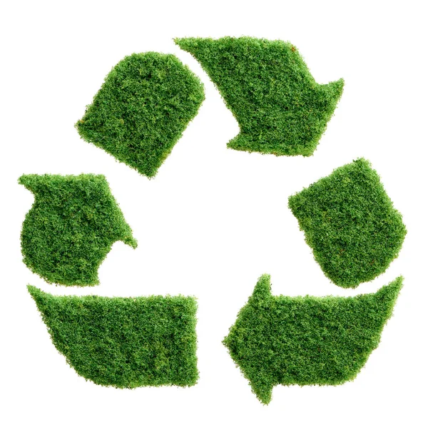 Grama verde eco reciclar símbolo isolado — Fotografia de Stock