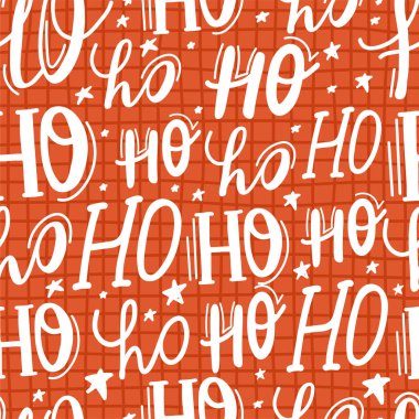 Mutlu Noeller ve mutlu yıllar. Ho ho ho kusursuz desen, Noel Baba güler.