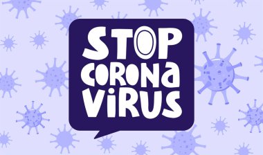 2019-nCoV Coronavirus 'u durdurun. Virüs salgını koruma konsepti. Vektör paneli illüstrasyonu.