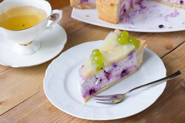 Homemade cheesecake with blueberries — Stock Photo, Image