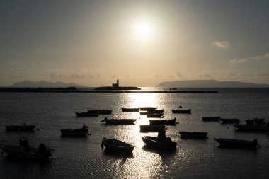 Trapani İtalya 'da güzel bir günbatımı (Sicilya)