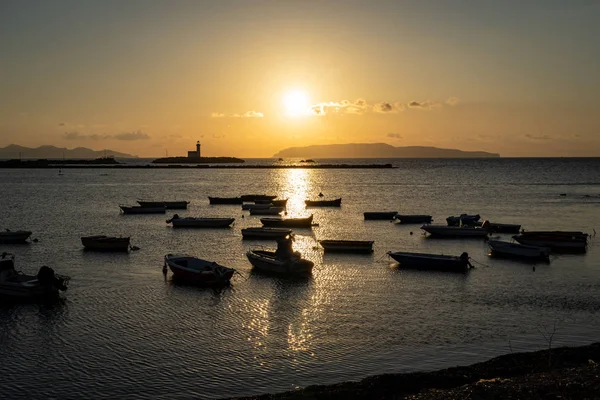 Beau Coucher Soleil Trapani Italie Sicile — Photo