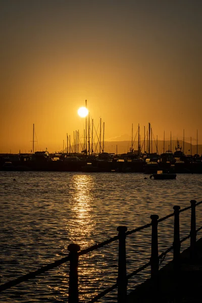 Belo Pôr Sol Trapani Itália Sicília — Fotografia de Stock