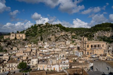 Scicli İtalya 'daki muhteşem kilise (Sicilya)
