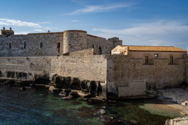 Syracuse İtalya 'da Castello Maniace (Sicilya)