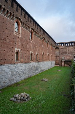 Milan İtalya 'daki Sforzesco Kalesi