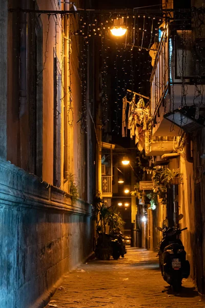 Look Beautiful City Naples Italy Night — Stock Photo, Image