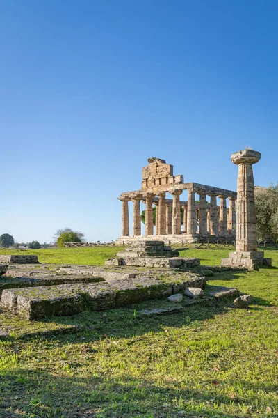 Ohromující Chrám Athény Paestum Itálie — Stock fotografie