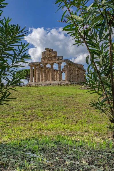 Wspaniała Świątynia Ateny Paestum Włochy — Zdjęcie stockowe