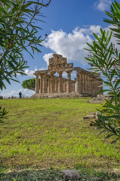 Impressionante Templo Athena Paestum Itália — Fotografia de Stock