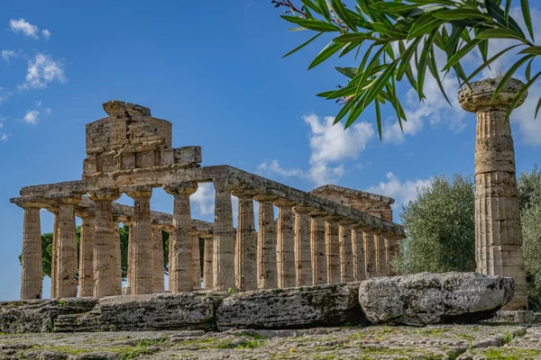 Impressionante Templo Athena Paestum Itália — Fotografia de Stock