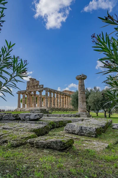 Impressionante Templo Athena Paestum Itália — Fotografia de Stock