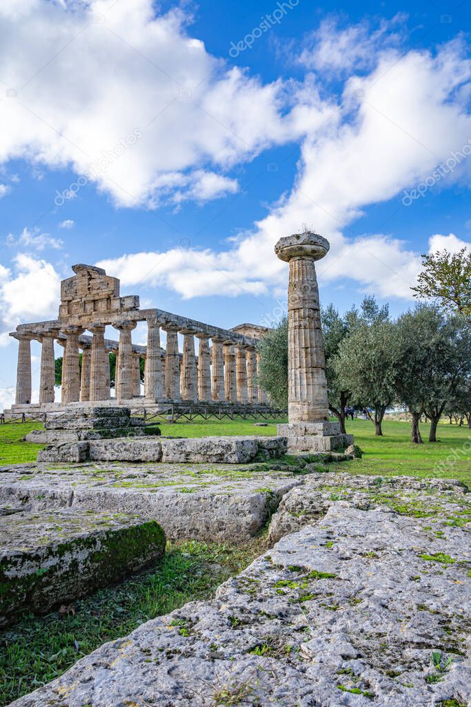 The stunning Temple of Athena in Paestum Italy