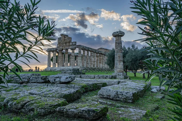 Impressionante Templo Athena Paestum Itália — Fotografia de Stock