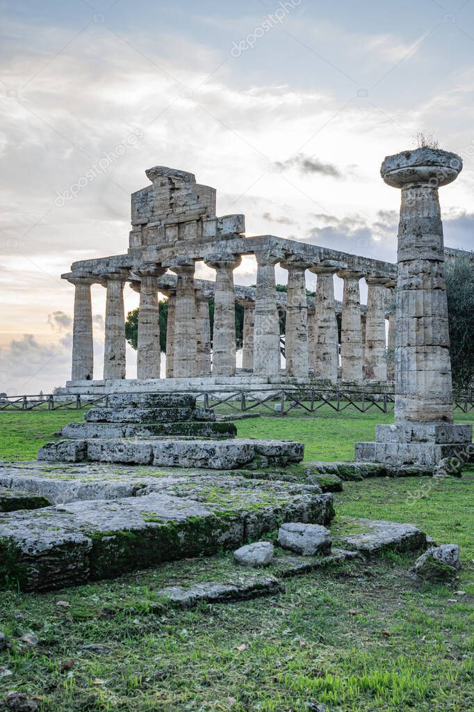 The stunning Temple of Athena in Paestum Italy