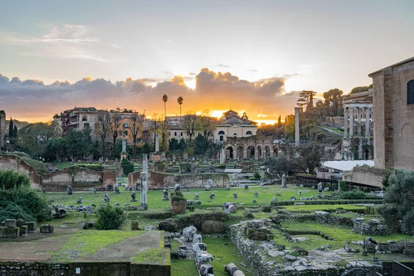 Das Forum Romanum Rom Italien — Stockfoto