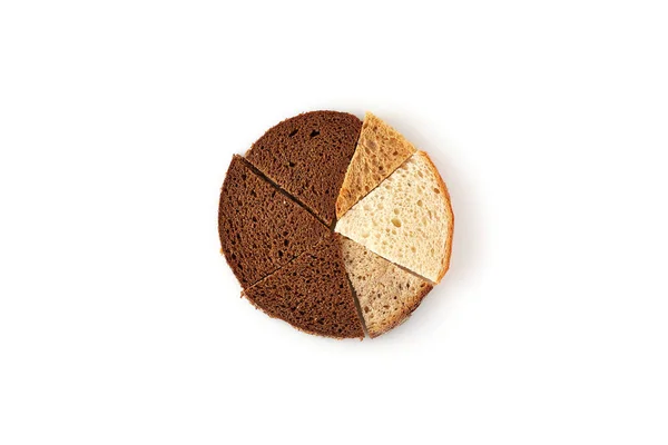 Trozos de pan en el fondo blanco — Foto de Stock