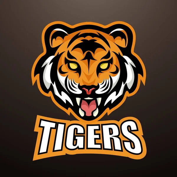 Kaplanın adı spor maskotu renk logosu çizimi