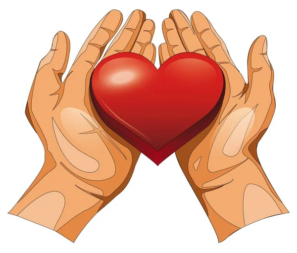 Hands Holding a Heart. Share Love to People