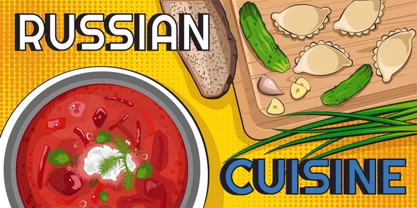 Pop Art Stili Geleneksel Rus Yemekleri