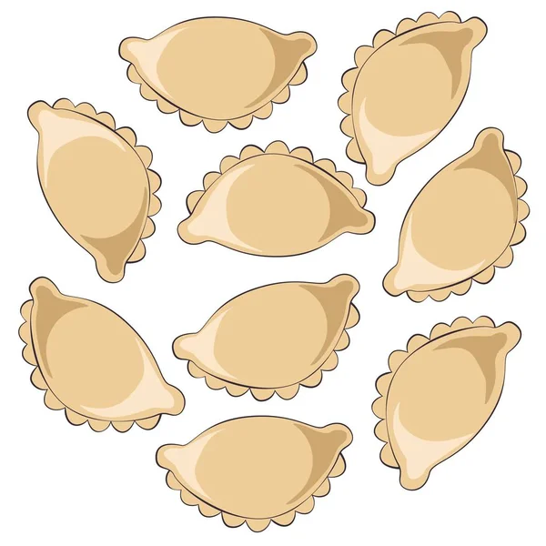 Hamur köfteleri beyaz arka planda izole edilmiş. Doğu Avrupa mutfağı.