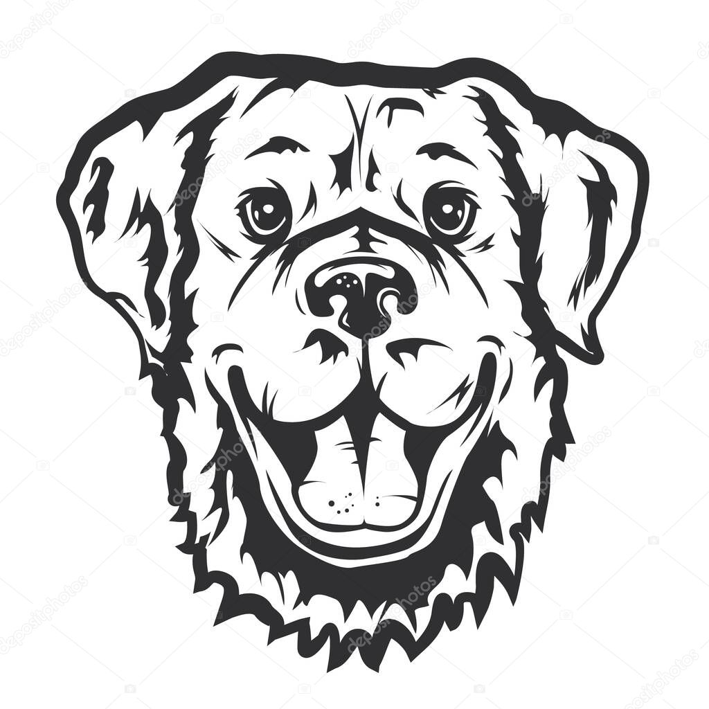 Portrait of a dog. Vector image on white background