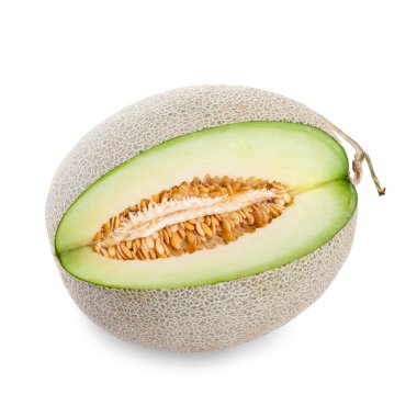 Beyaz arka plan üzerinde izole yeşil kavun meyve
