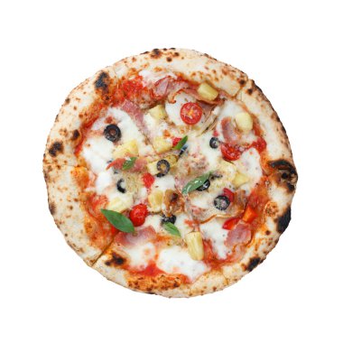 Hawai pizza, üstten görünüm