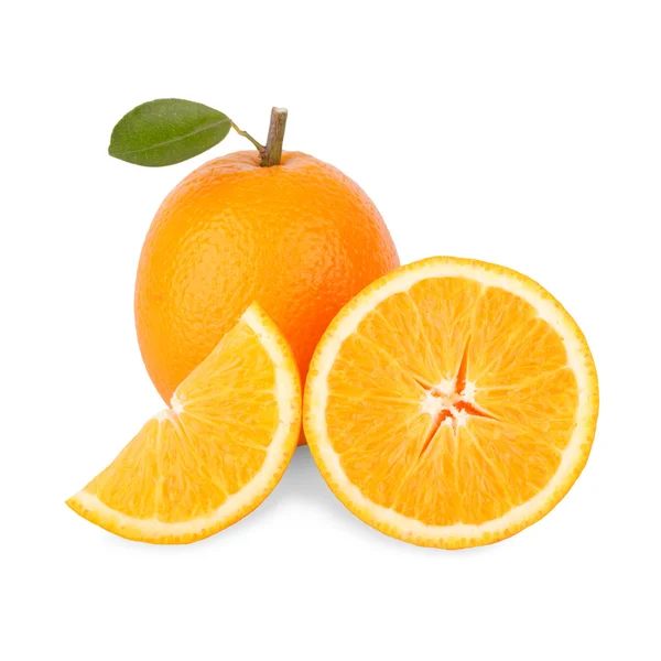 Slice of fresh orange isolated on white background — Stock Photo, Image