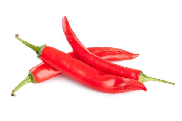 Red chili or chilli cayenne pepper isolated on white background — Stock Photo, Image