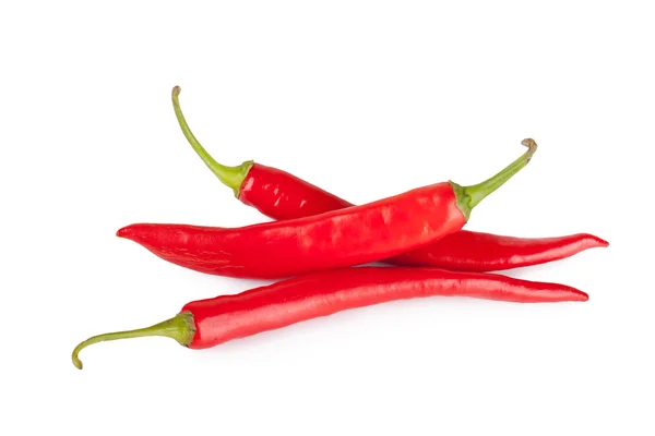 Red chili or chilli cayenne pepper isolated on white background — Stock Photo, Image