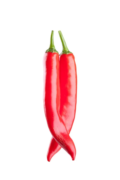 Red chili or chilli cayenne pepper isolated on white background — Stock Photo, Image