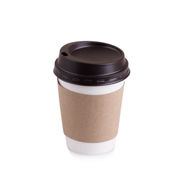 Take-out coffee with cup holder isolated on a white background — Stock Photo, Image